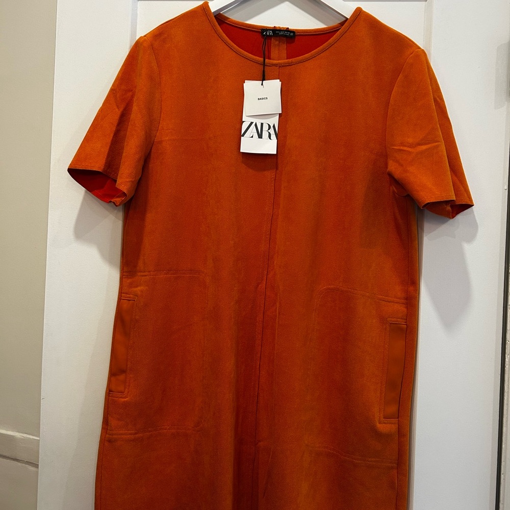 Zara Orange Short Sleeve Dress